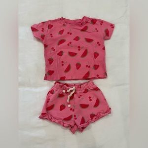 Zara kids, matching t-shirt and shorts set, 9-12mons